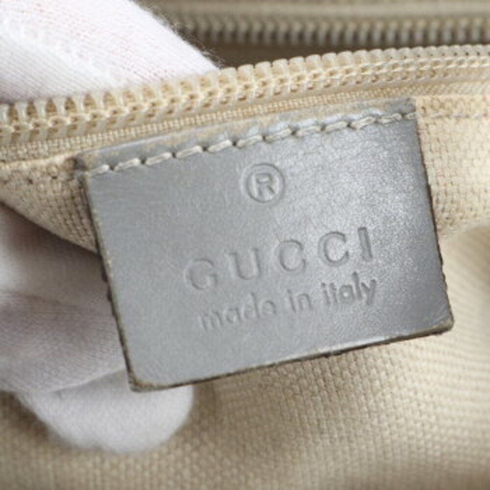 Gucci GG Supreme Leather Shoulder Bag Crossbody Handbag Tote Gray - Picture 9 of 10